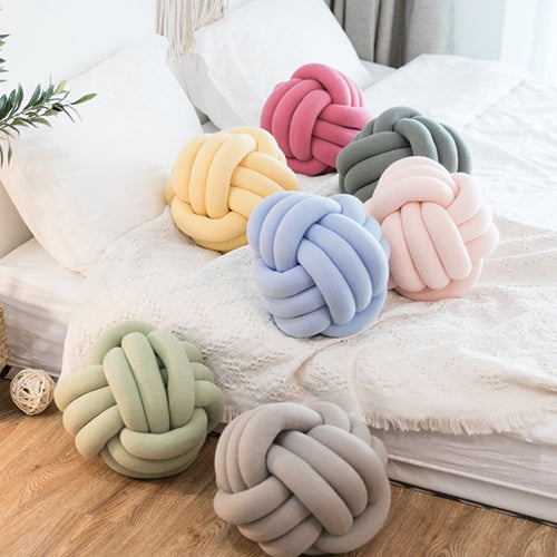 Wonder Space Handmade Knot Plush Pillow, Soft Cute Cushion Ball, Nursery & Home Decor for Sofa and Room 5 Colors
