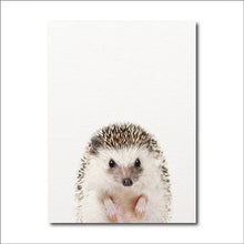 Load image into Gallery viewer, Woodland Animals Art Posters and Prints Sloth Wall Art Canvas Painting Baby Hedgehog Wall Pictures For Study Room Home Decor