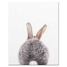 Load image into Gallery viewer, Woodland Animals Rabbit Nursery Wall Art Bunny Butt Canvas Poster Print Nordic Decoration Wall Pictures Baby Kids Room Decor