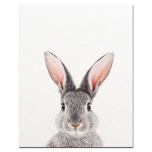 Load image into Gallery viewer, Woodland Animals Rabbit Nursery Wall Art Bunny Butt Canvas Poster Print Nordic Decoration Wall Pictures Baby Kids Room Decor