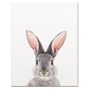 Woodland Animals Rabbit Nursery Wall Art Bunny Butt Canvas Poster Print Nordic Decoration Wall Pictures Baby Kids Room Decor