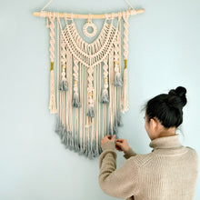 Load image into Gallery viewer, Woven Wall Hanging Macrame dream catcher Wall Hanging Large Above Bed Decor Neutral Wall Boho Home DecorTapestry Wall Hanging
