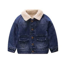 Load image into Gallery viewer, YATFIML 2018 WINTER WAMER JACKET FOR GIRLS BOYS COOL PATCHED COTTON EMBROIDERY CLOTHES DENIM JACKET OUTFITS 18M-5T