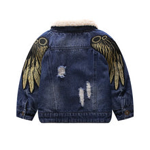 Load image into Gallery viewer, YATFIML 2018 WINTER WAMER JACKET FOR GIRLS BOYS COOL PATCHED COTTON EMBROIDERY CLOTHES DENIM JACKET OUTFITS 18M-5T