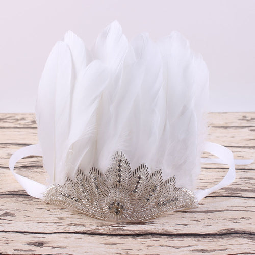 baby girl's headwear Princess Feather Crown Headband Flower Crown Bohemian Headband Girl crystal Rhinestone Headband Headwear