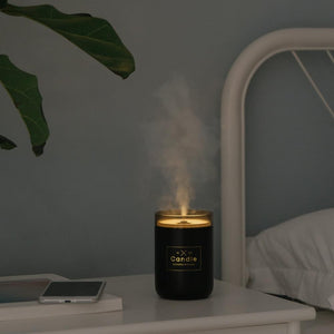 KEOKEO 300 ml Air Humidifier USB Candle Light Atmosphere Portable Air Humidifier For Office And Home Essential Oil Diffuser