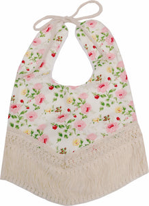 New fringed platoon print baby bibs saliva towel large retro bib girl small floral saliva towel burp cloth