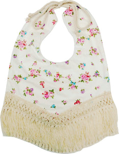 New fringed platoon print baby bibs saliva towel large retro bib girl small floral saliva towel burp cloth