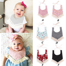 Load image into Gallery viewer, Brand New Arrivals Fringe Baby Infant Boy Girl Bandana Bibs Feeding Saliva Towel Dribble Triangle Bib Flower Striped Bibs