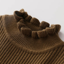 Load image into Gallery viewer, 2019 Spring Autumn 2-6 8 10 Years Crew Neck Long Sleeve Solid Color Kids Baby Girls Mini Above Knee Sweater Lace Patchwork Dress