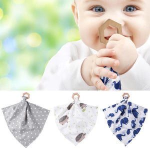 Baby Saliva Towel Cotton Soft Baby Bibs Cloth Printed Infant Saliva Towel Wood Teeth Teether Toy Kids Bandana Bibs Baby Care