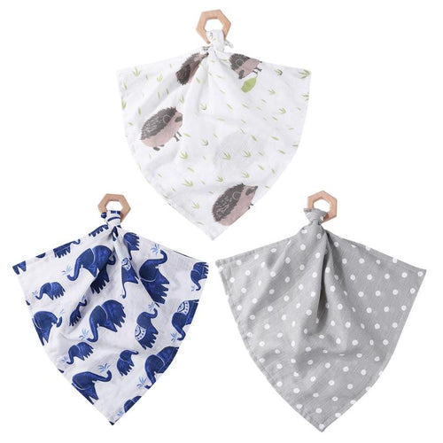 Baby Saliva Towel Cotton Soft Baby Bibs Cloth Printed Infant Saliva Towel Wood Teeth Teether Toy Kids Bandana Bibs Baby Care