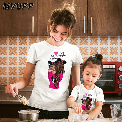 Mama Baby Mouse Cartoon Family T Shirt