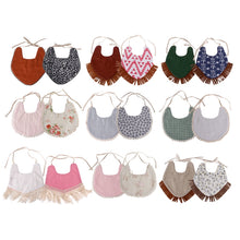 Load image into Gallery viewer, Baby Double-Sided Printing Tassel Saliva Towel