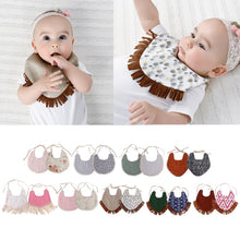 Load image into Gallery viewer, Baby Double-Sided Printing Tassel Saliva Towel
