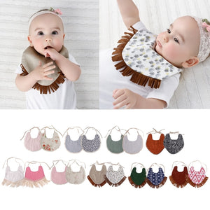 Baby Double-Sided Printing Tassel Saliva Towel