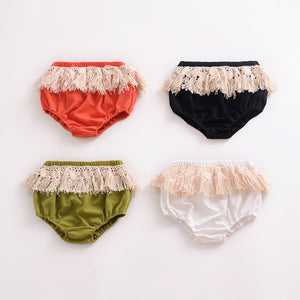 Summer Baby Cotton Shorts Infant Girls Tassel Ruffle Diaper Covers Kids Cute Frilly Pants Nappy Cover Bloomers D0881