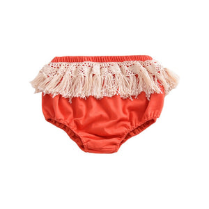Summer Baby Cotton Shorts Infant Girls Tassel Ruffle Diaper Covers Kids Cute Frilly Pants Nappy Cover Bloomers D0881